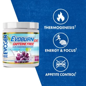 EVOGEN Evoburn Elite Thermogenic Powder - Caffeine Free Grape Blast 30 Servings - Image 3
