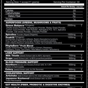 Performax Labs Phytoactiv Max Active Greens Powder Wellness and Performance Matrix - Image 3