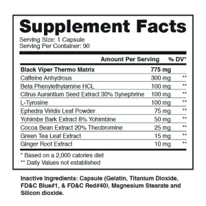 DRAGON PHARMA Black Viper Fat Burner 90 Caps - Image 3