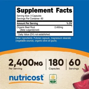 Nutricost Made With Organic Beet Root Capsules - Image 2