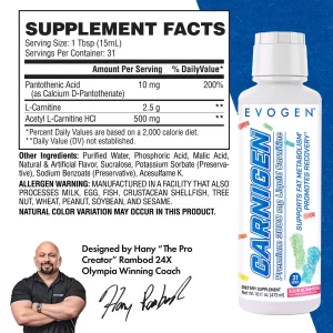 EVOGEN Carnigen - Liquid Carnitine 473ml - Image 6