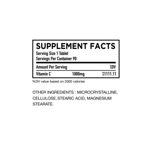 HC Nutrition - Vitamin C 1000 mg - 100 Veg tablets - Image 5
